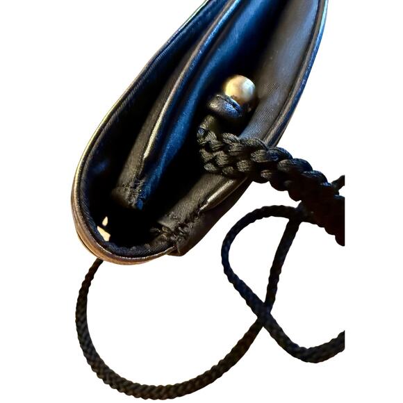 Givenchy Black Metallic Satin Leather Clutch Crossbody Bag Holiday Authentic - Picture 5 of 14